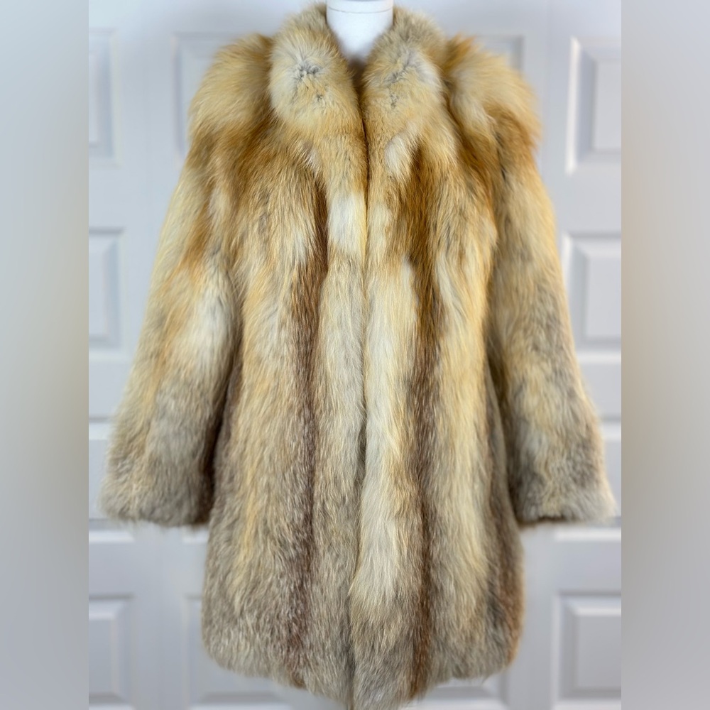 Rare Golden Isle Fox Fur Coat | Natural Blonde & Honey Tones | Vintage Luxury